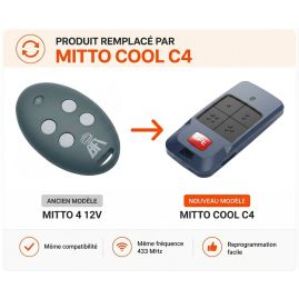 Télécommande BFT MITTO 4 12V 433MHZ